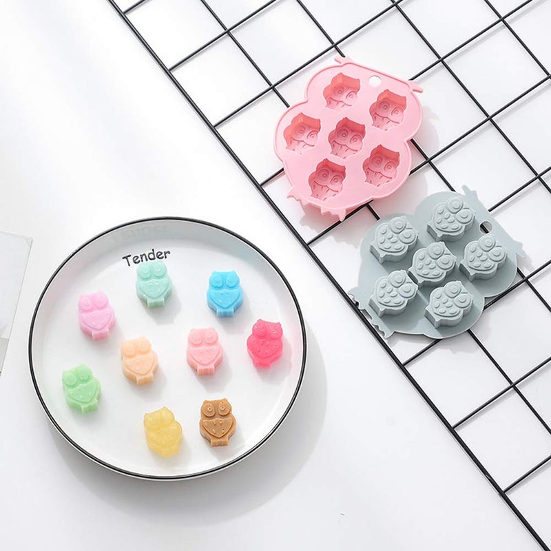 OURASHERO 2 Pack Mini Chocolate Mold Owl Shape Silicone Mold for Candy Gummy Jello Ice Cube Crayon Melt Biscuits, Cake Decoration Soap Molds Silicone Baking Mold Making Kit, Lovely & Fun for Kids - Image 4